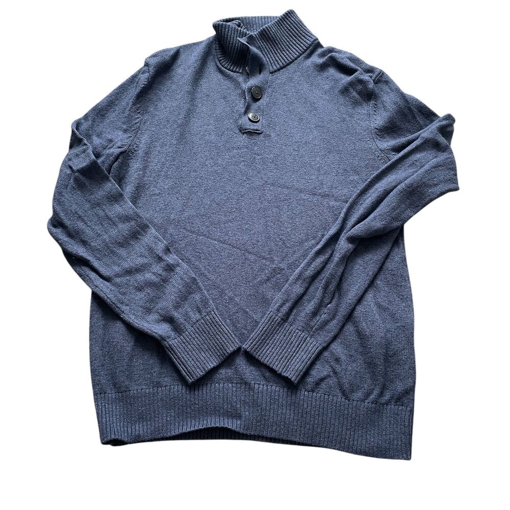 Banana Republic Mens Pullover M Fisherman Navy Office Preppy Business Layers